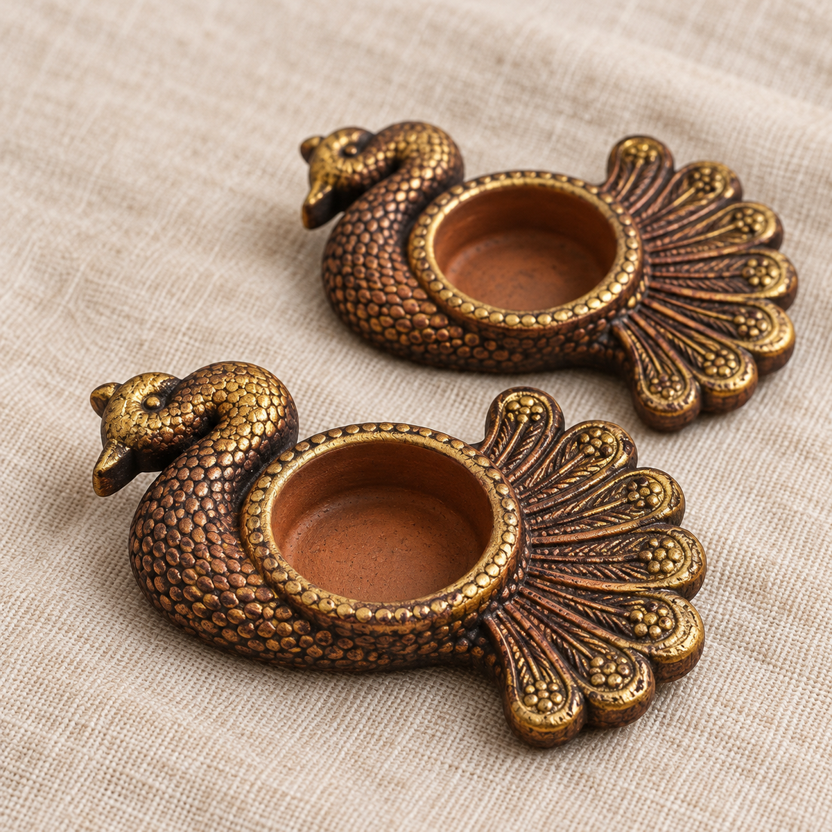 Hansa: Swan Terracotta Tea Light Holders, Set of 4 or 2