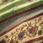Firozi Bagh: Hand Block-Printed Cotton Bed Cover, 90 x 108 in, The Linen Room. Handmade in India by House of Taraasha.