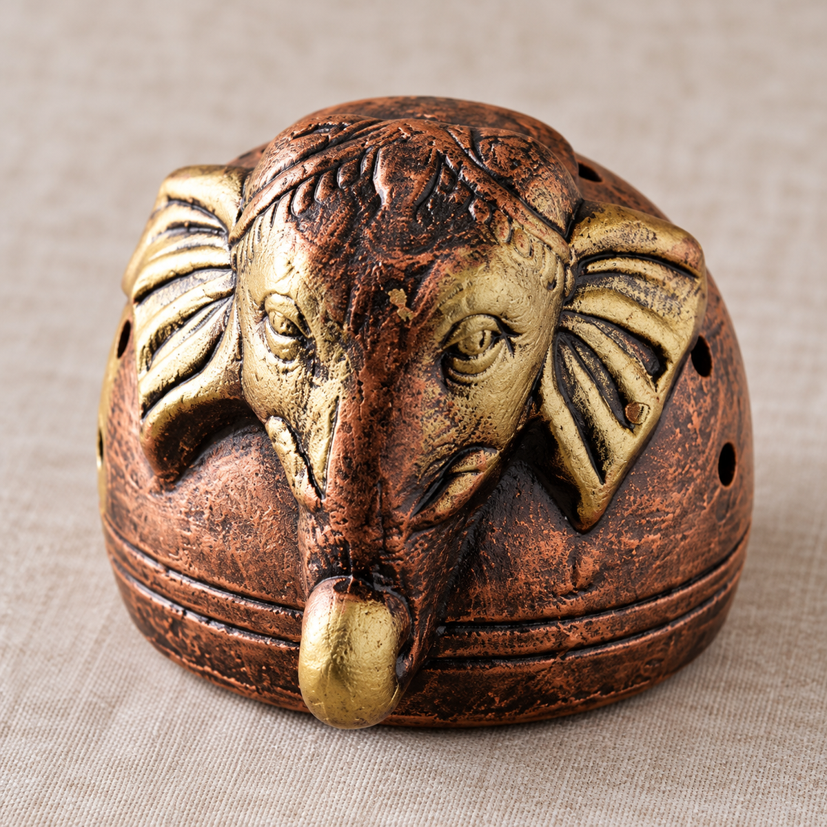 Gajanan: Elephant Terracotta Tea Light Lamp