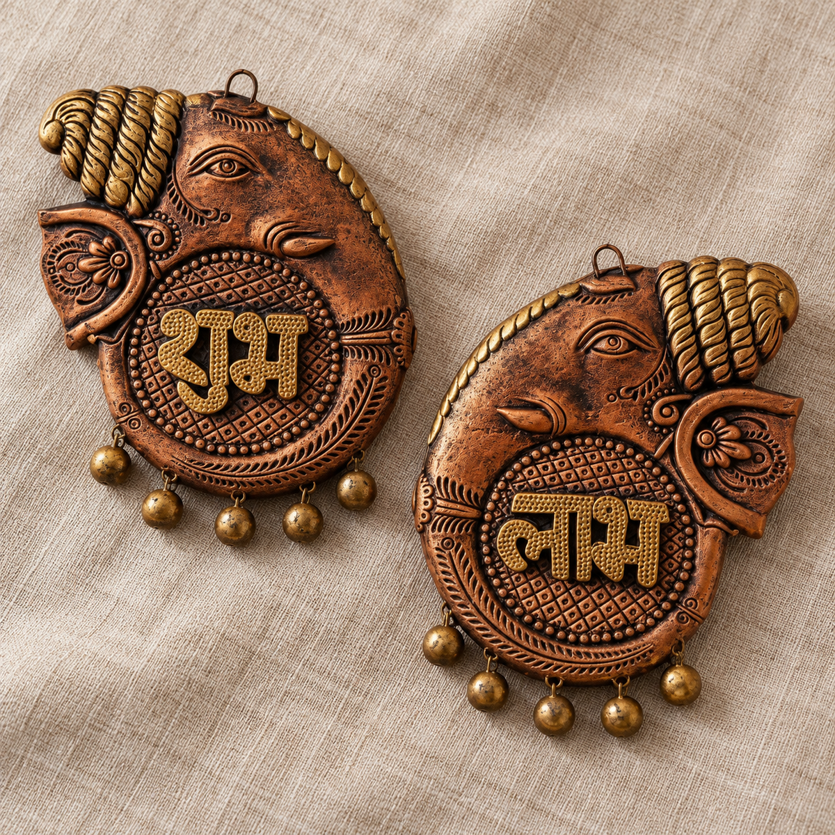 Gajmukh: Elephant Shubh Labh Terracotta Hangings