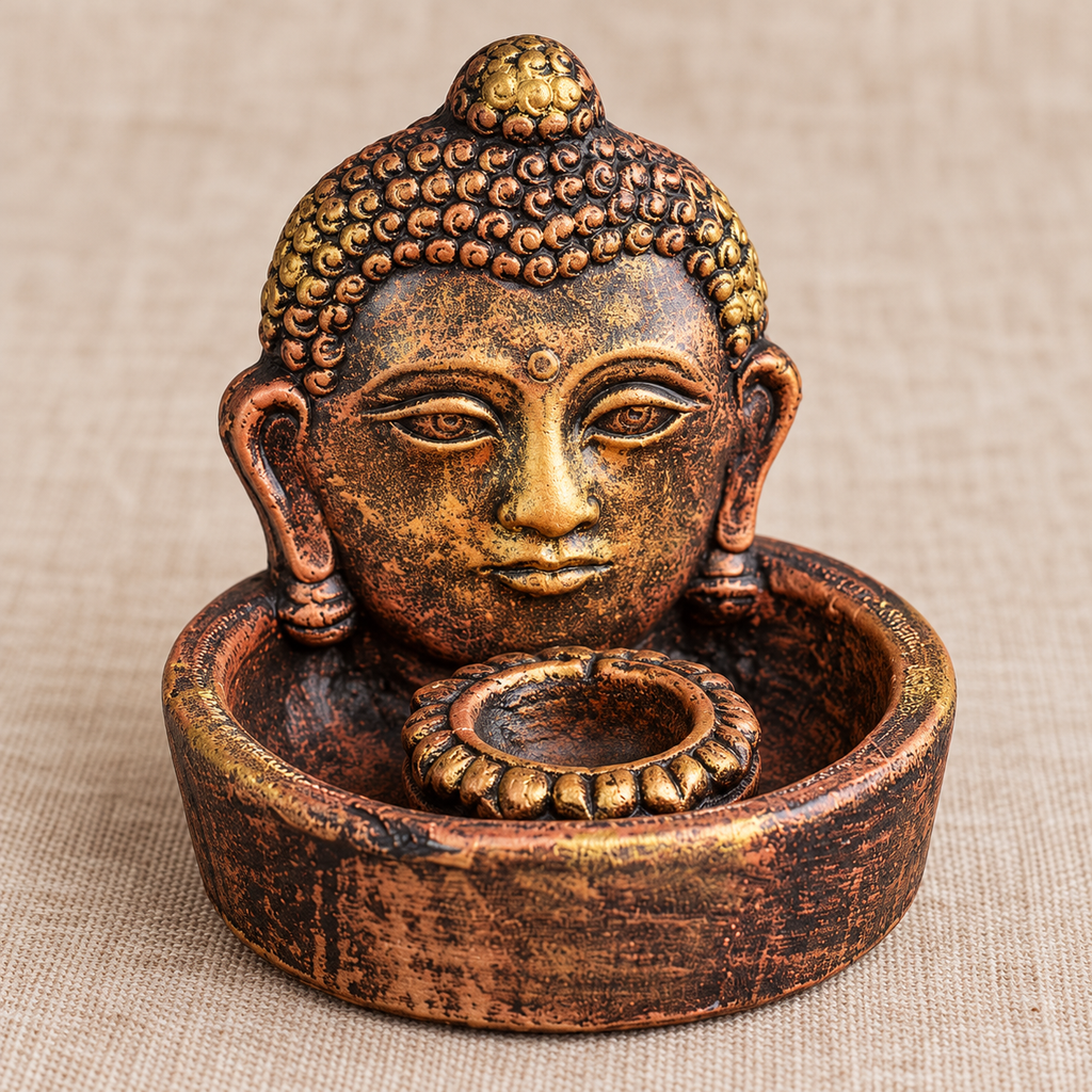 Bodhi: Buddha Terracotta Bowl Diya, 4 in