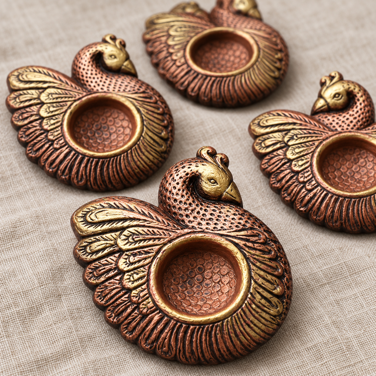 Batakh: Duck Terracotta Tea Light Holders, Set of 4 or 2