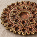 Deepmala: 31-Diya Terracotta Thali, 16 in