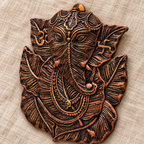 Vinayak: Ganesha Leaf Terracotta Wall Plate, 9 in