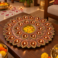 Deepmala: 31-Diya Terracotta Thali, 16 in