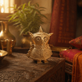 Uluka — Dhokra Brass Owl Figurine, Lost-Wax Cast, Tribal Stories. Handmade in India by House of Taraasha.