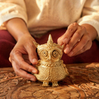 Uluka — Dhokra Brass Owl Figurine, Lost-Wax Cast, Tribal Stories. Handmade in India by House of Taraasha.