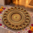 Prabha: 21-Diya Terracotta Thali, 14 in