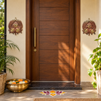 Swagat: Shubh Labh Terracotta Hangings with Peacock Border