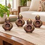 Kalash: Kalash Terracotta Tea Light Holders, Set of 4 or 2