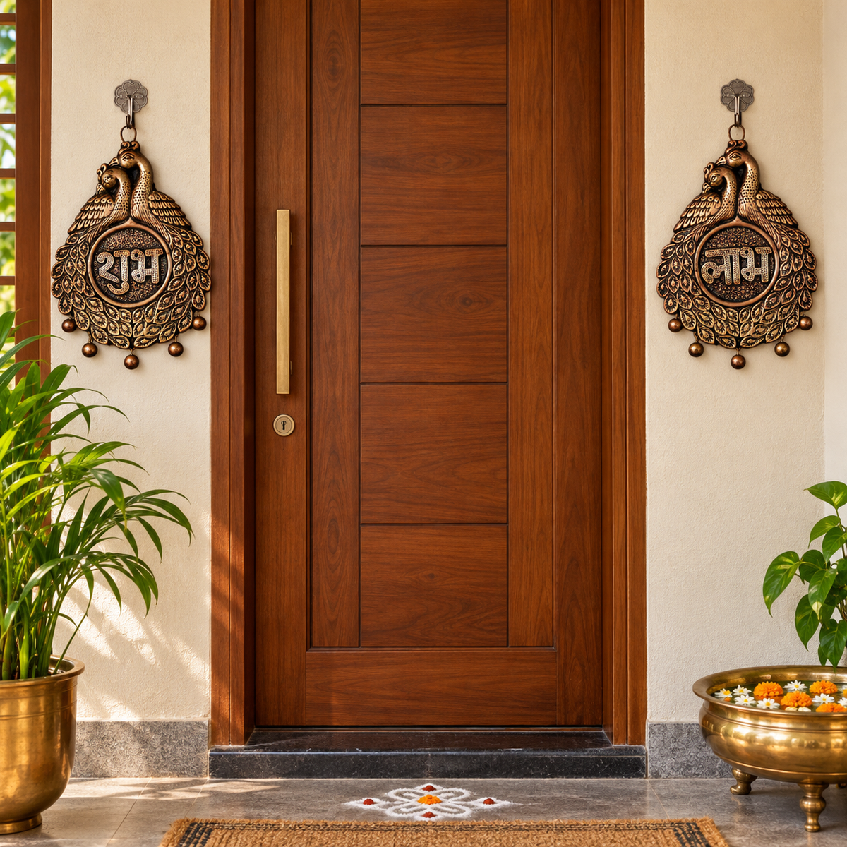 Mor Jodi: Peacock Shubh Labh Terracotta Wall Hangings